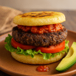Pack de Productos para cocinar "Arepa-Burger con hamburguesa de fríjoles y salsa de ají (2 porciones)"