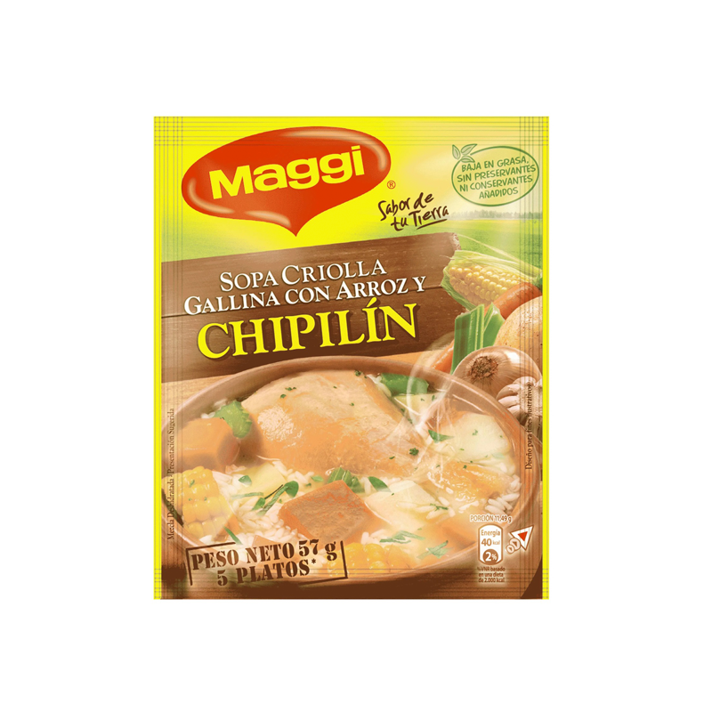 138-SOPA-MAGGI-CRIOLLA-GALLINA-CARROZ-57G.png Sopa Maggi Criolla Gallina con Arroz y Chipilín 57 g - Imagen 1